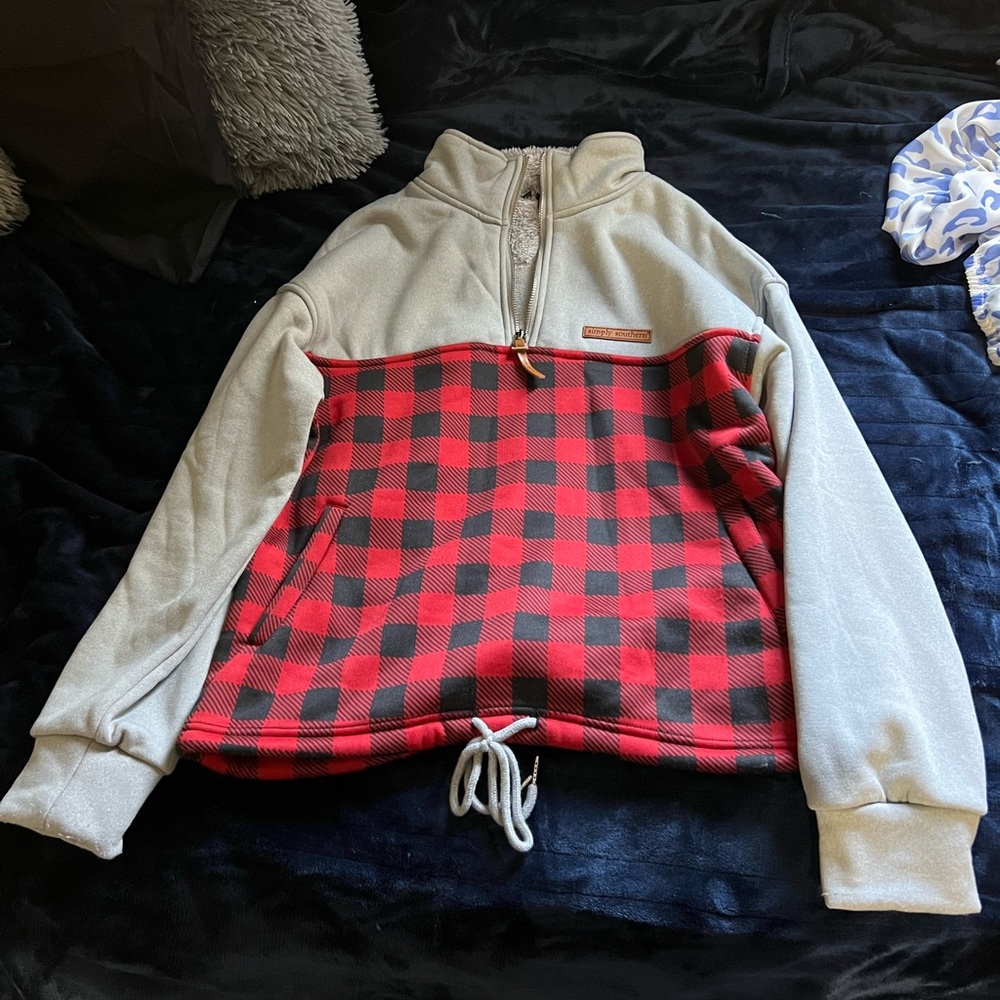 Crew neck quarter zip